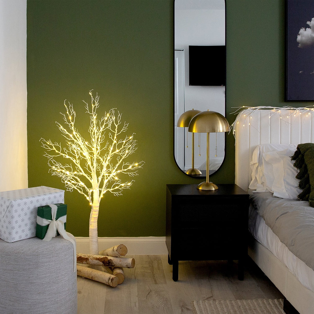 Nearly Natural Pre-Lit Twig Artificial Christmas Tree - 4' - Warm White LED Lights