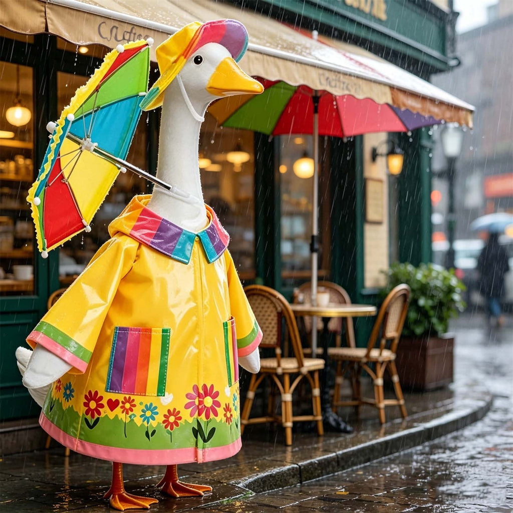 Lzobxe Porch Goose Clothes, Casual Style Lawn Yard Garden Decor for 23" High Cement or Plastic Geese, Goose Costume for All Season and Occasiona