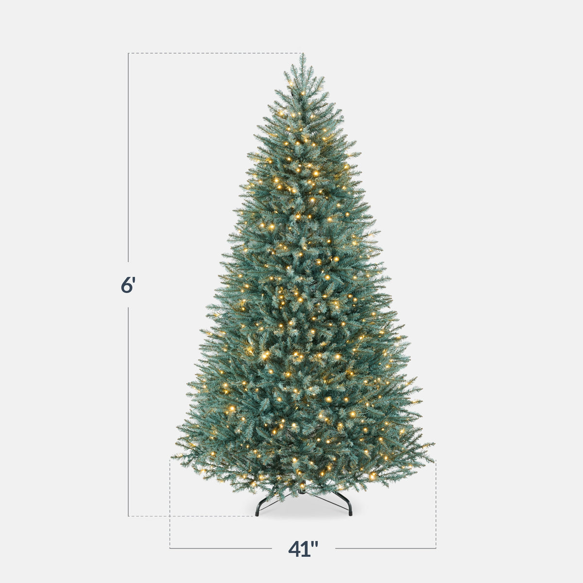 Best Choice Products 6ft Pre-Lit Premium Nordic Fir Artificial Full Christmas Tree w/2-in-1 Twinkle LEDs Blue Spruce