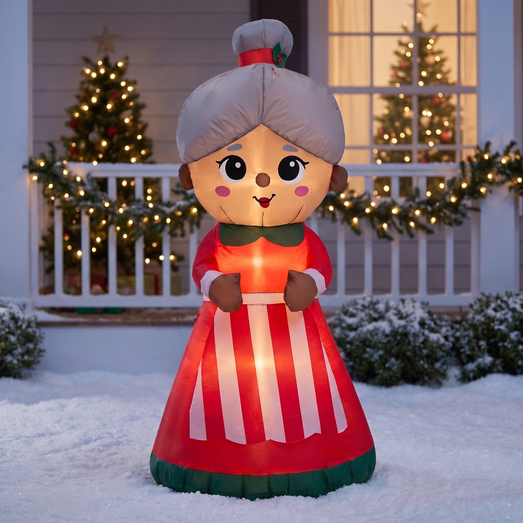 Multicolor Mrs. Claus Christmas Airblown Yard Inflatable, 4', by Holiday Time