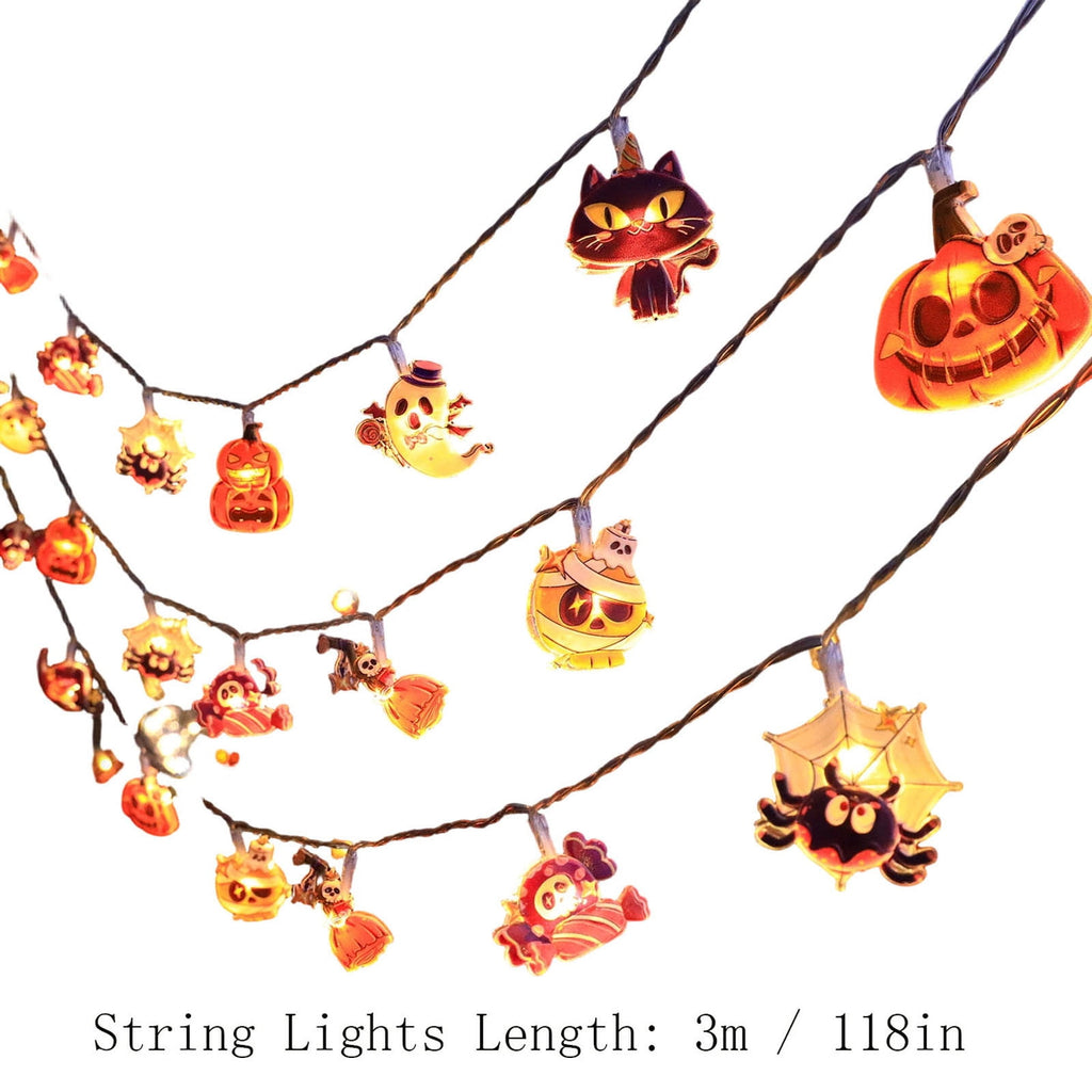 AZXY Halloween String Lights, Ghost Shaped White Halloween Lights, Indoor Outdoor Halloween Decor, Halloween Party Indoor Decor, Battery 5 FT Halloween Decorations, Stair Mantel Patio Halloween Decor