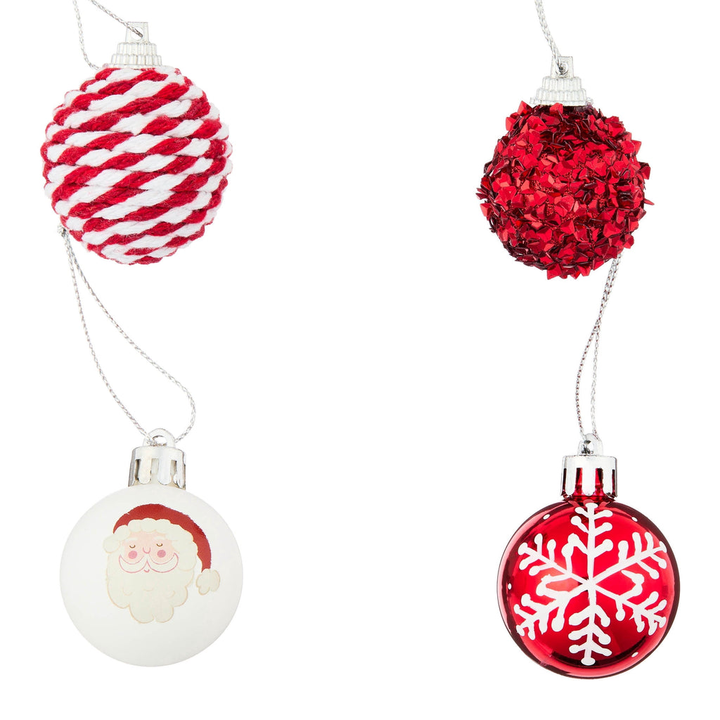 12-Count Red and White Ball Mini Christmas Ornaments, 1.8", by Holiday Time