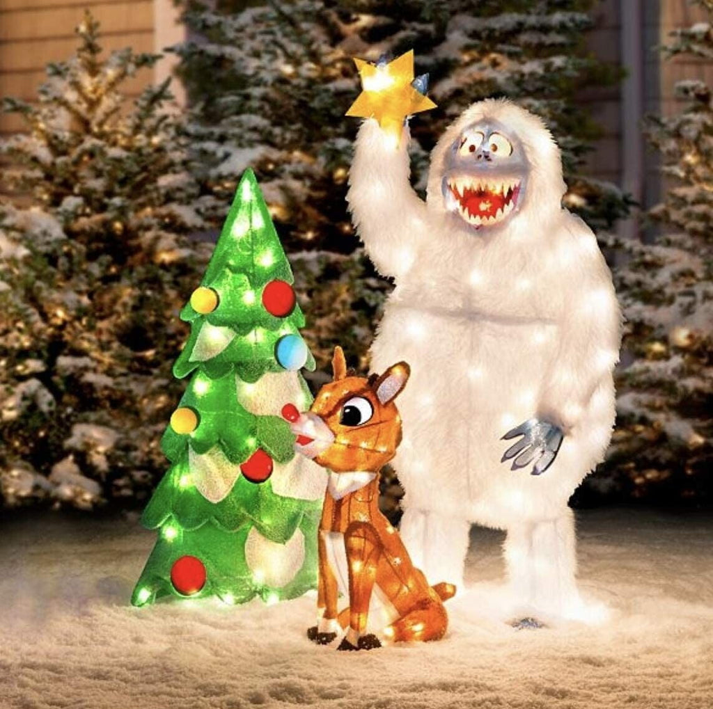 Rudolph Prelit LED Indoor/Outdoor Christmas 3D Yard Decor Sitting Clarice, with 70 White LED Lights 24"
