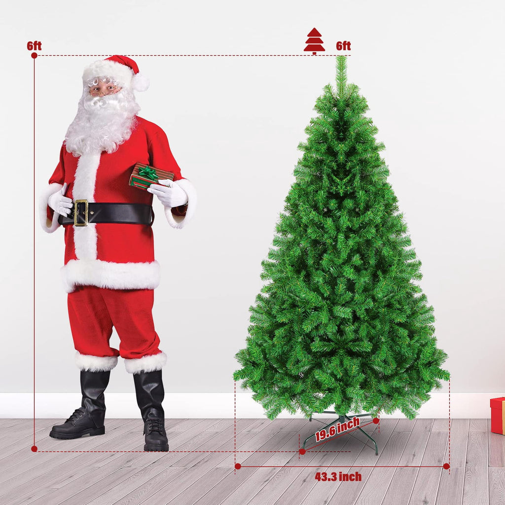 Legooin 6FT Pre lit 300 Multicolored LED Lights, Artificial Christmas Tree, Easy Assembly, 800 PVC Tips, Premium Hinged Green Spruce