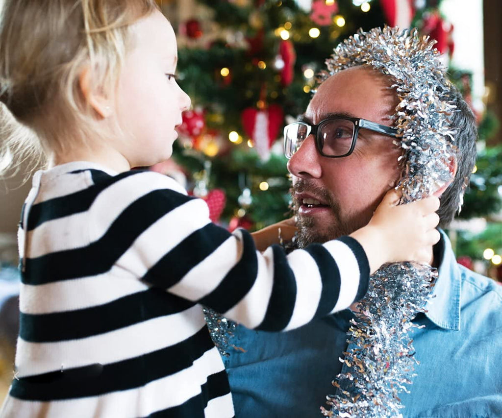 Ayieyill 33ft Tinsel Garland Hanging Christmas Tree Garland for Christmas Tree Decorations Indoor, Iridescent