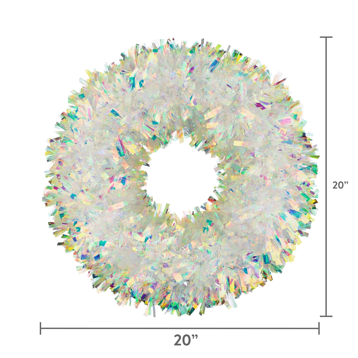 Tinsel Christmas Wreath, Iridescent, 20", by Holiday Time