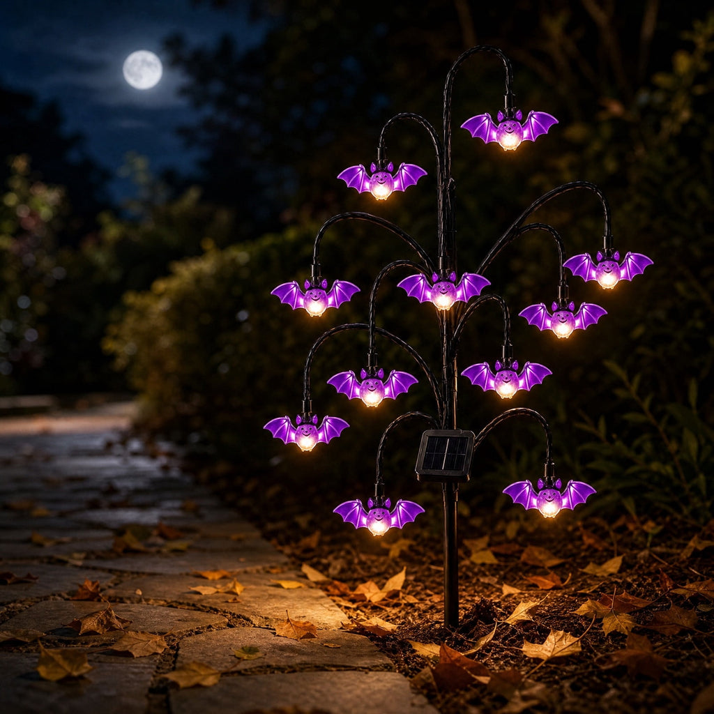 Stijggn Halloween Pumpkin Stake Solar Garden Lights, Waterproof Multi Branch Little Pumpkin Lantern Garden Stake Lights Outdoor Walkway Yard Garden Decoration