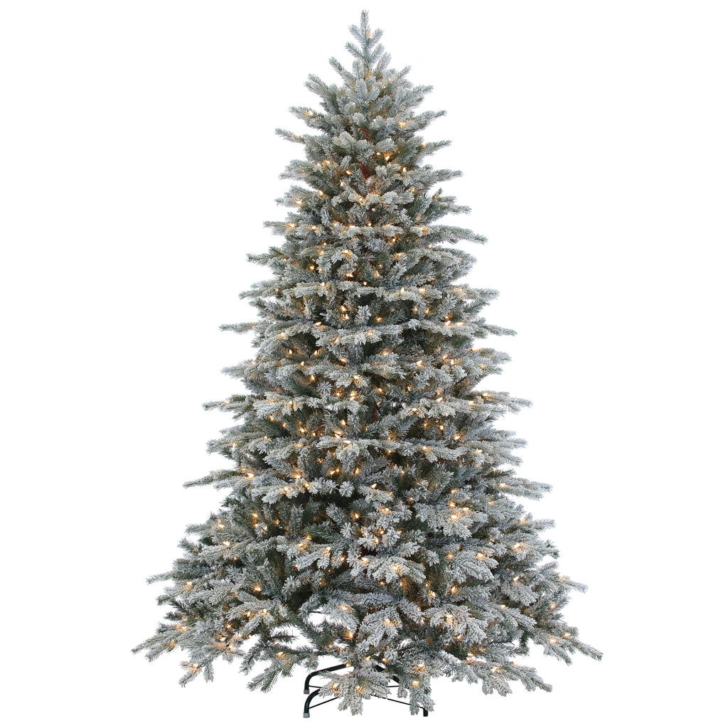 7.5 ft. Pre Lit Clear Natural Cut Flocked Spruce