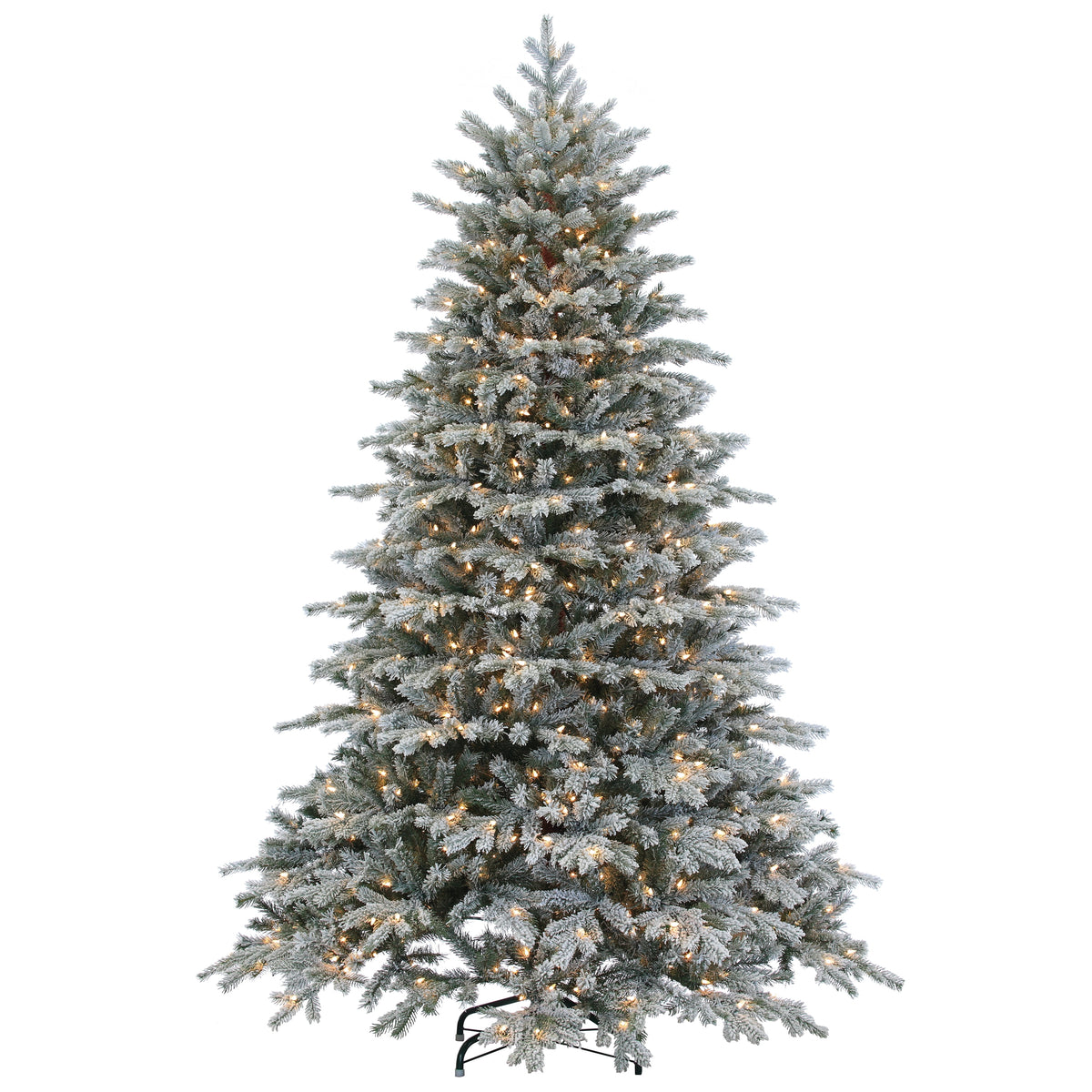 7.5 ft. Pre Lit Clear Natural Cut Flocked Spruce