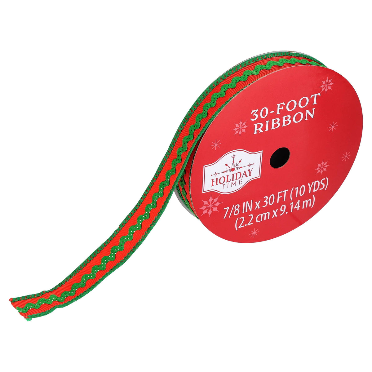 Red and Green Ric Rac Christmas Ribbon, 7/8" x 30', by Holiday Time