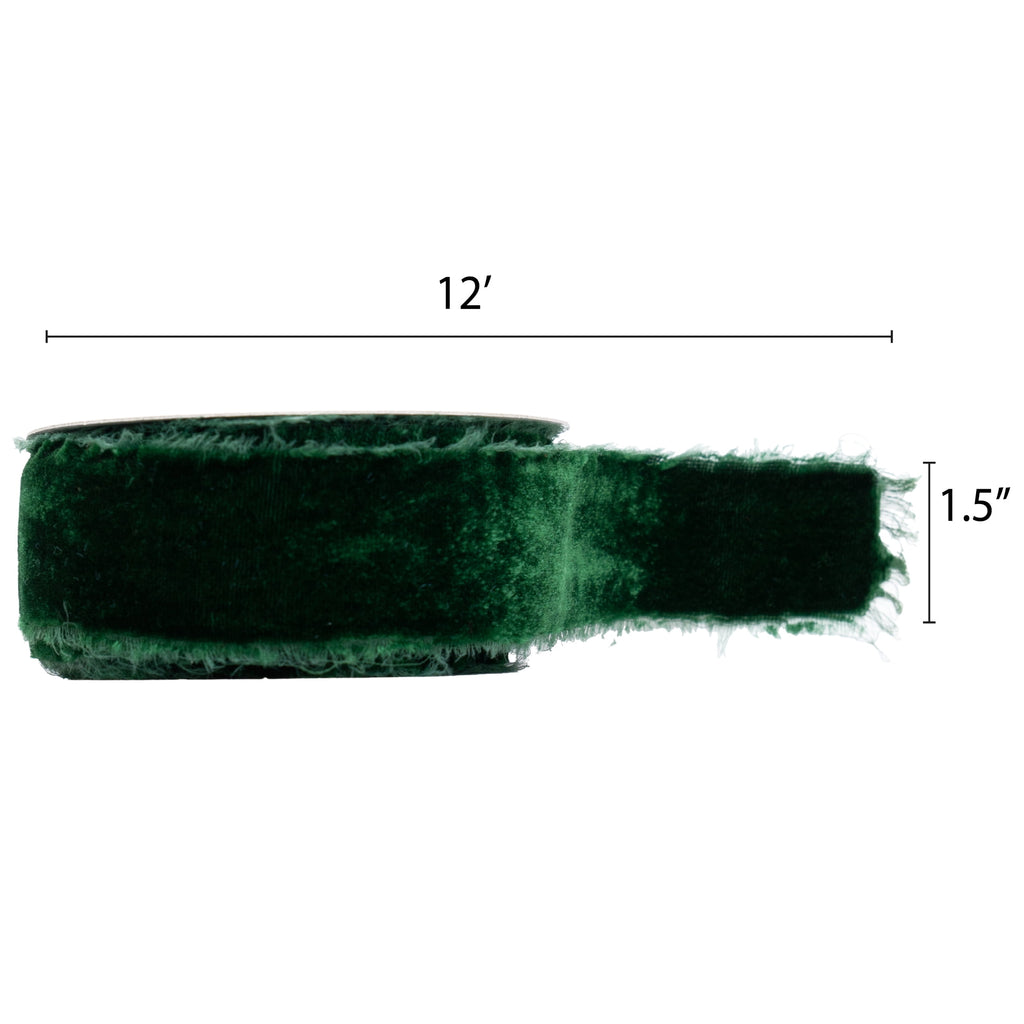 My Texas House Green Velvet Christmas Ribbon, 12'