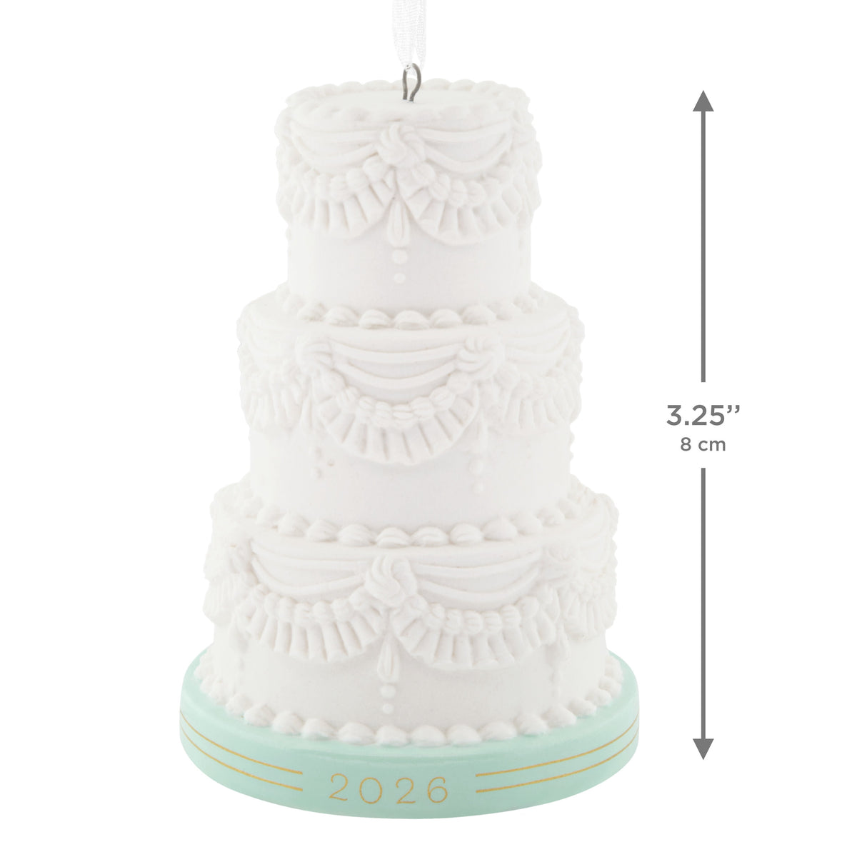 Hallmark Christmas Ornament (Wedding Cake 2026, Porcelain), 1 Count