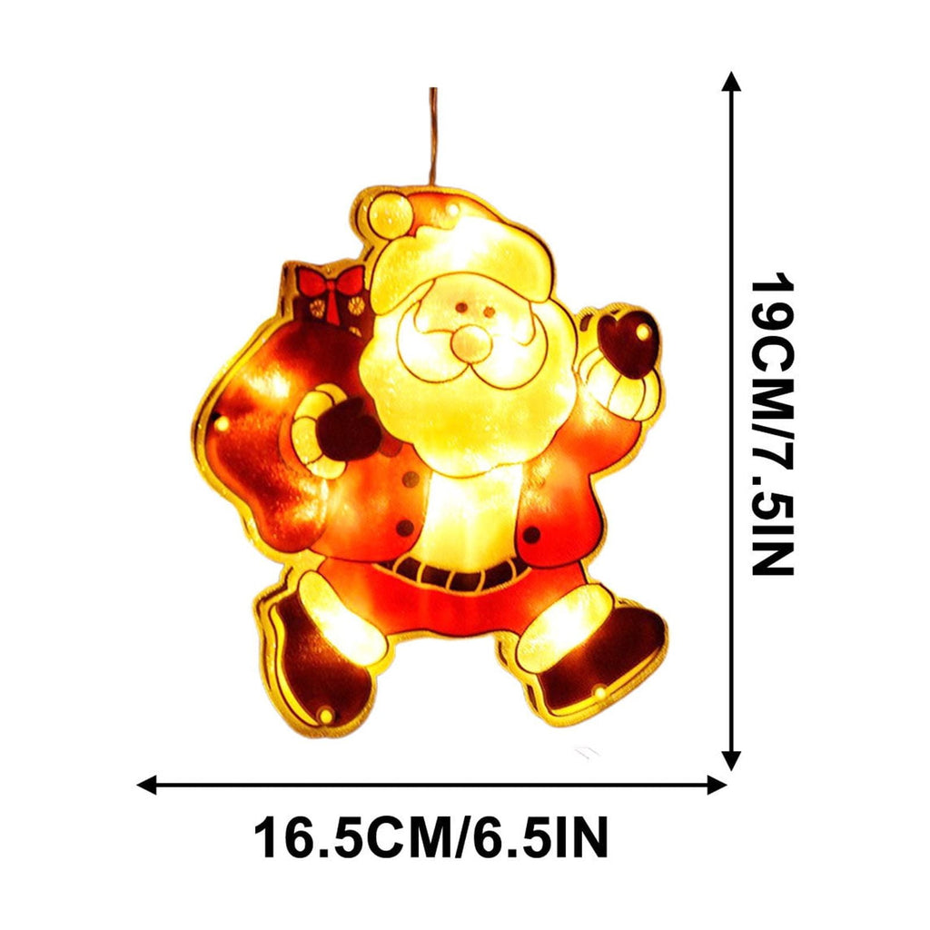 RXIRUCGD Christmas Window Hanging Lights Decorations, Christmas Window Lights with Suction Cup, Battery Operated Hanging Christmas Window Lights Indoor for Xmas Tree Fireplace Door Window Decor