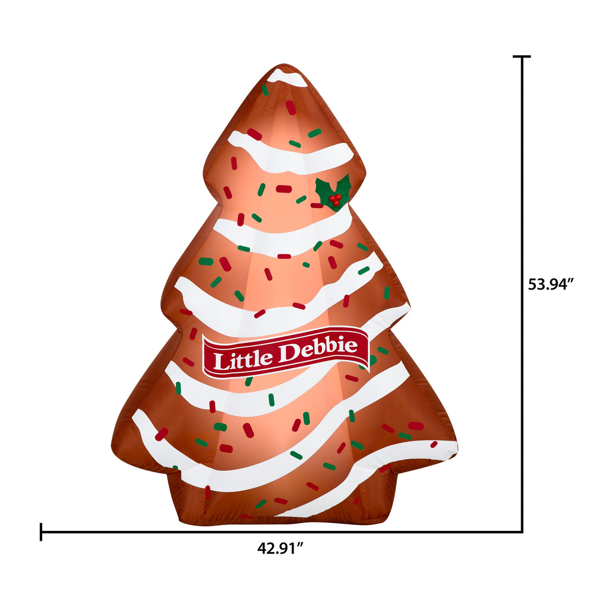 Airblown Christmas Yard Inflatables Light Little Debbie Christmas Tree Cake Chocolate Mc Kee 4.5 ft
