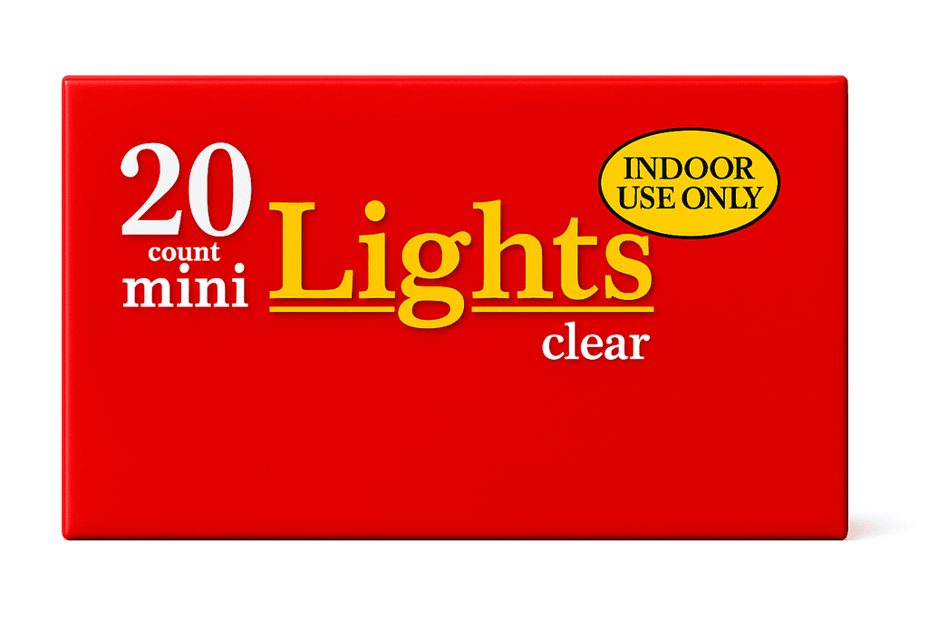Greenbrier International 20-Count Mini Christmas Lights, Clear Indoor String Light Set, 5 ft (1.5 m)