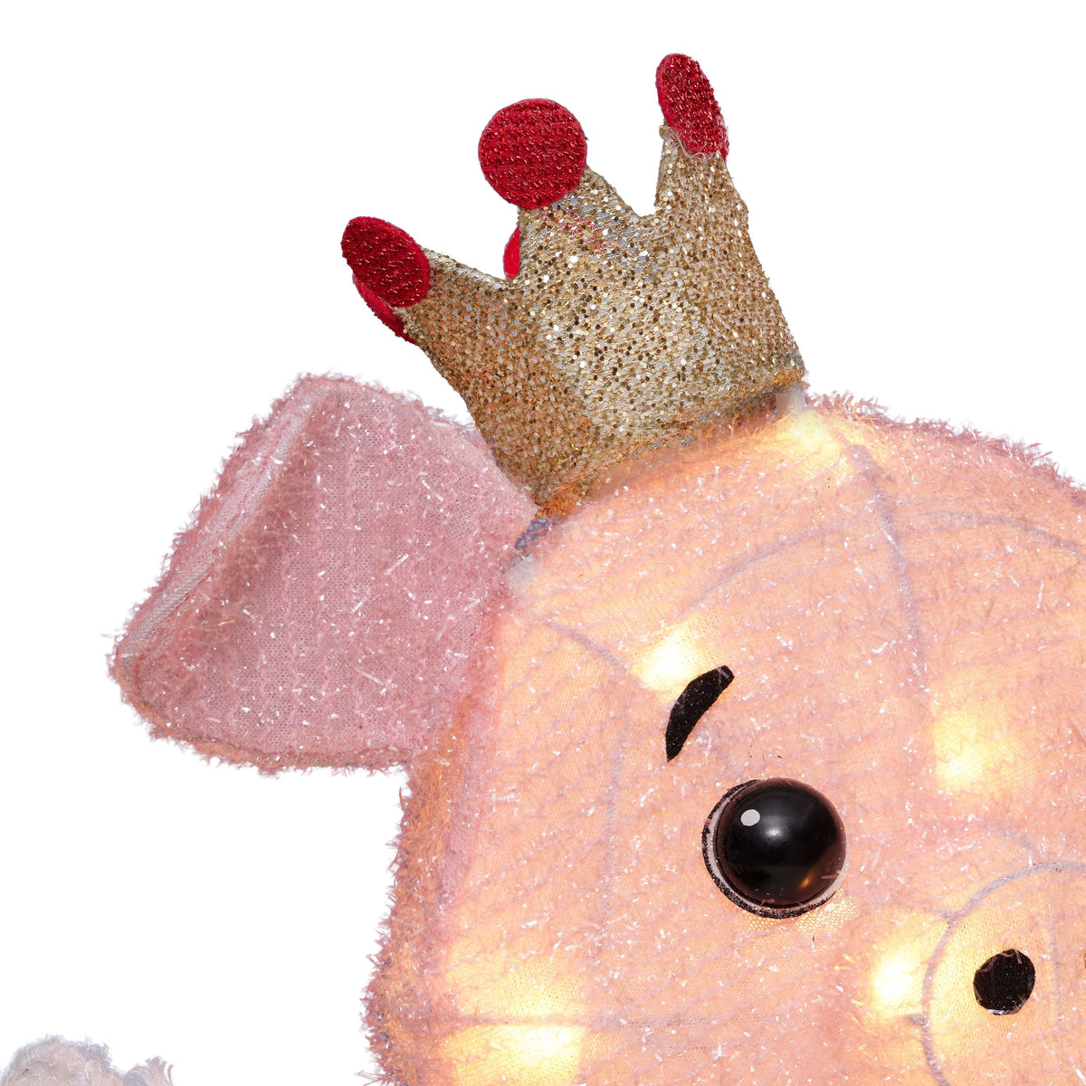 Indoor/Outdoor Light-Up Plush Piggy Christmas Decoration with 20 LED Lights, Warm White, 20", by Holiday Time