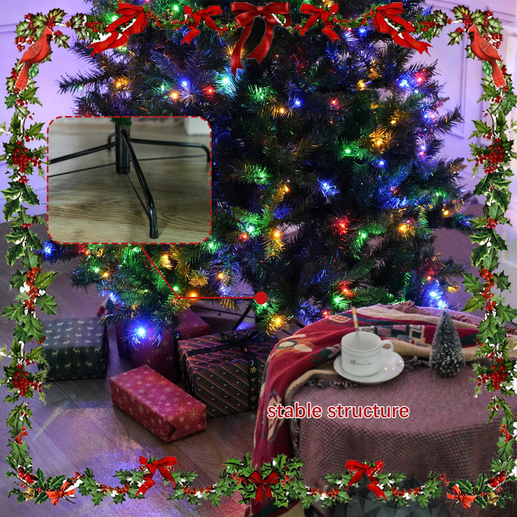 7Ft Pre-Lit Artificial Christmas Tree Premium Hinged Design with 450 LED Lights Holiday Season