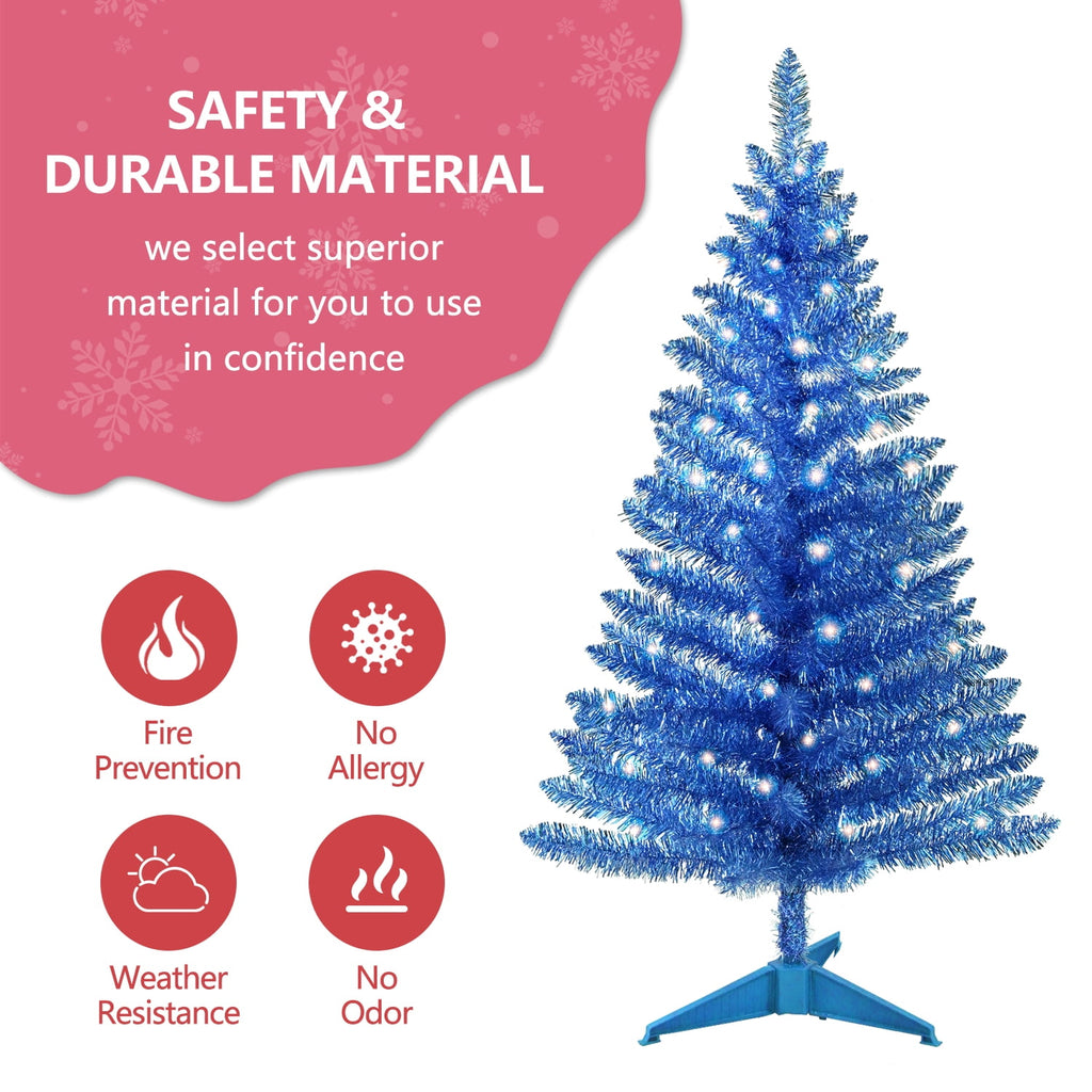 Mayhihi 4FT White Small Christmas Tree with Lights, Artificial Xmas Trees for Home Office