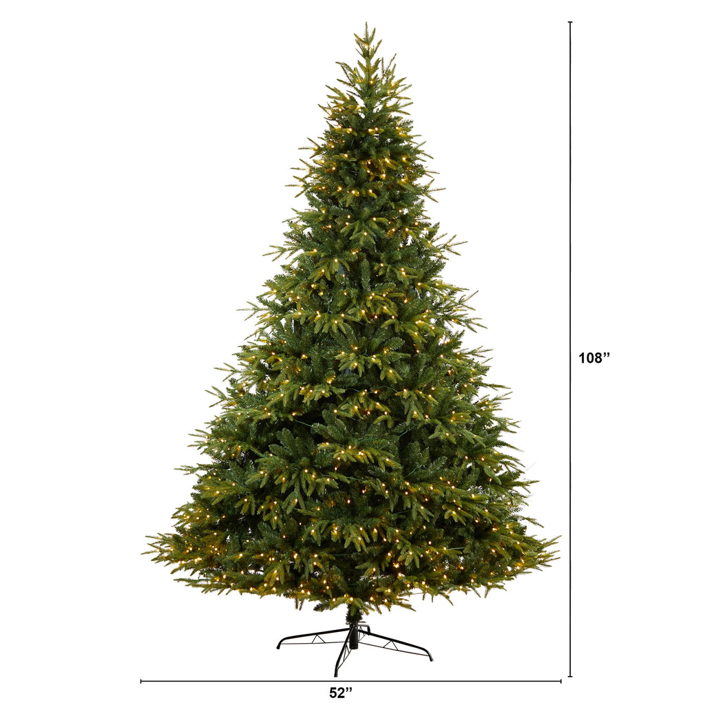 Nearly Natural 8ft Colorado Mountain Fir Natural Look Christmas Tree w/ 700 LED