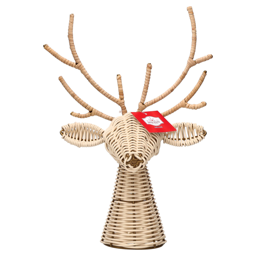 Rattan and Metal Woven Reindeer Christmas Decoration, Brown, 14", by Holiday Time