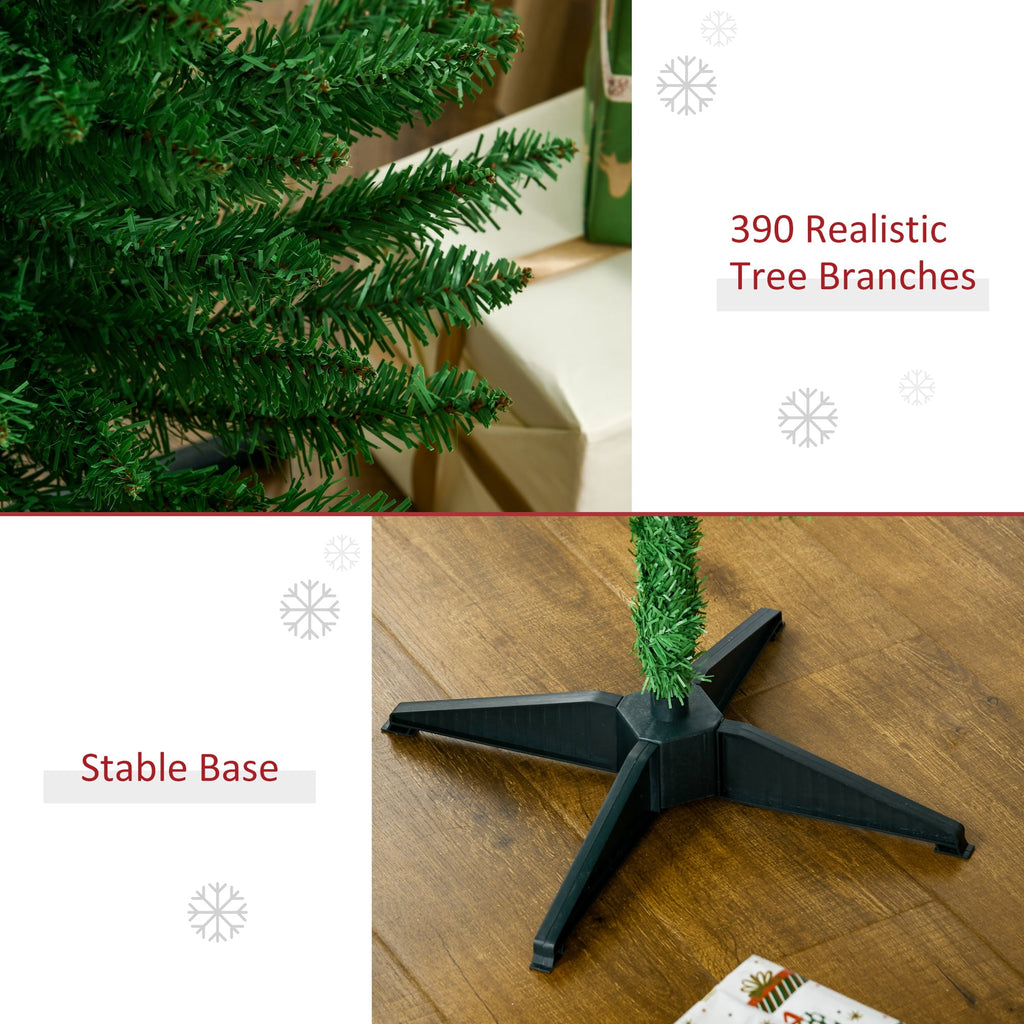 HOMCOM 8' Artificial Christmas Tree Holiday Home Décor, 618 Tips, Black