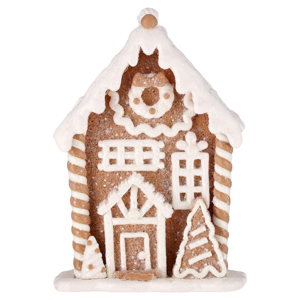 Clay Dough Gingerbread House Christmas Decoration, Brown and White, 5.5", by Holiday Time