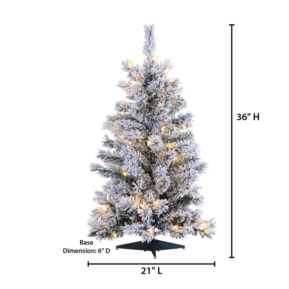3 ft. Pre Lit Clear UL Flocked Colorado Spruce Tree