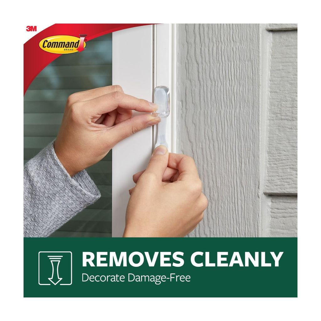Command Outdoor Light Clips, Clear, Damage Free Decorating, 30 Clips and 32 Command Strips
