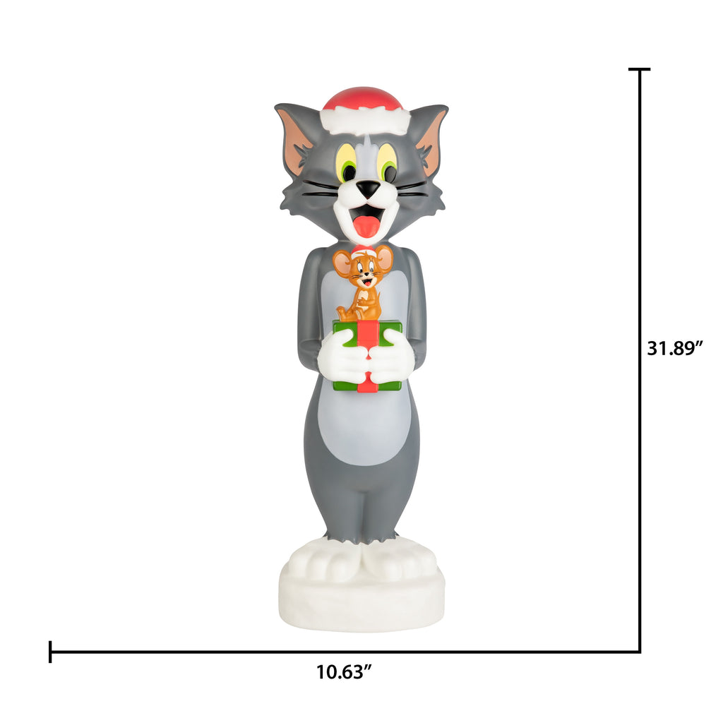 Tom and Jerry Christmas Lighted Blow Mold Outdoor Decor 32-Inch