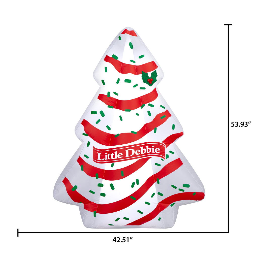 Airblown Christmas Airblown Yard Light Vanilla Little Debbie Christmas Tree Cake McKee, 4.5 ft