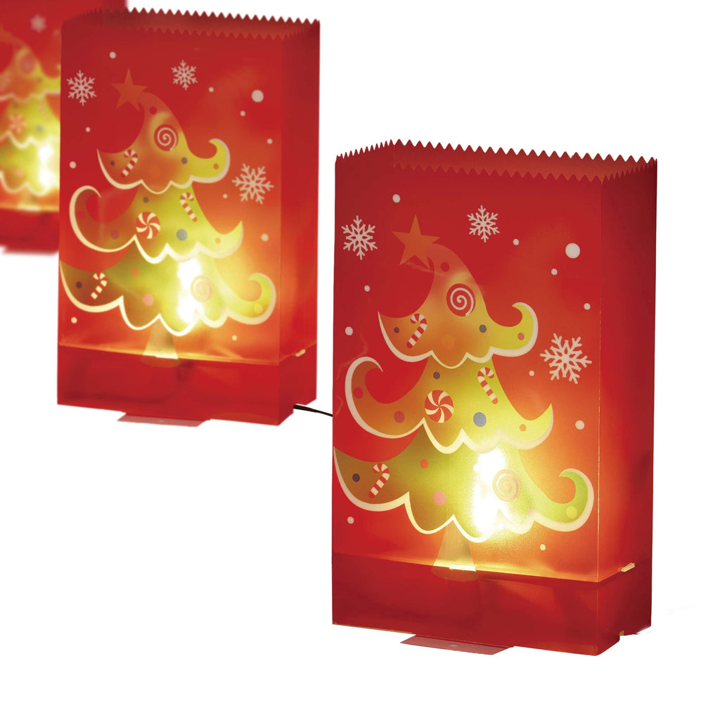 Indoor/Outdoor Snowflake Flickering Luminary Christmas Pathway Lights, Blue and White, Set of 3, by Holiday Time
