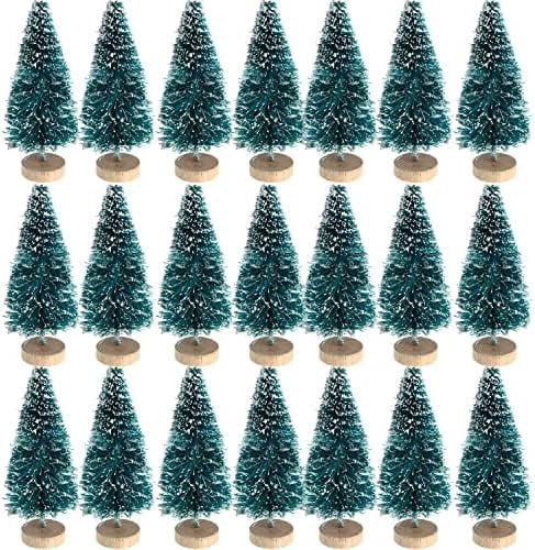48 Pcs Mini Christmas Trees, Artificial Sisal Mini Pine, Blue Green