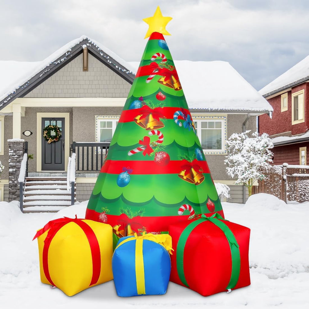 GOOSH Christmas Inflatable 7 FT Outdoor Christmas Tree Decorations, Outdoor Christmas Tree Decorations with Built-in LEDs, Christmas Decorations Clearance for Xmas/Holiday/Party