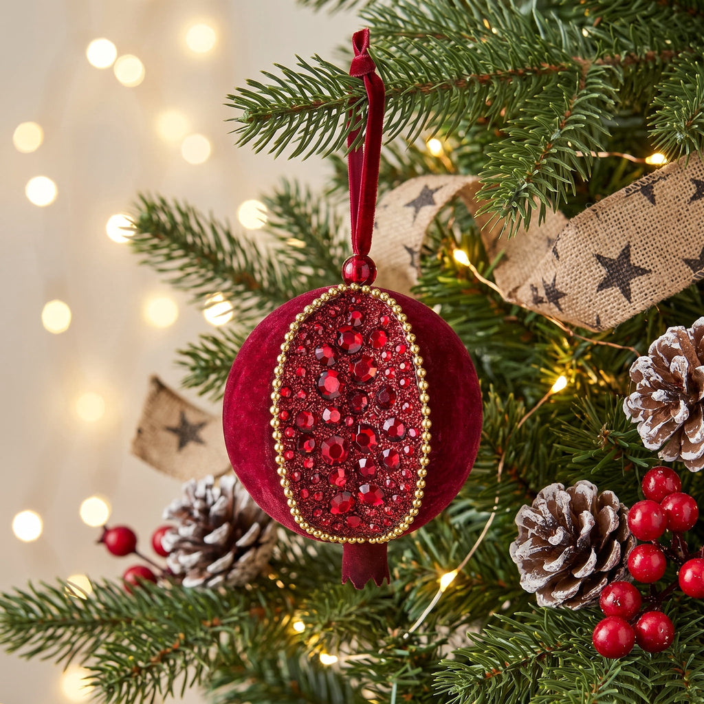 Red Pomegranate Christmas Ornament, 6.3", by Holiday Time