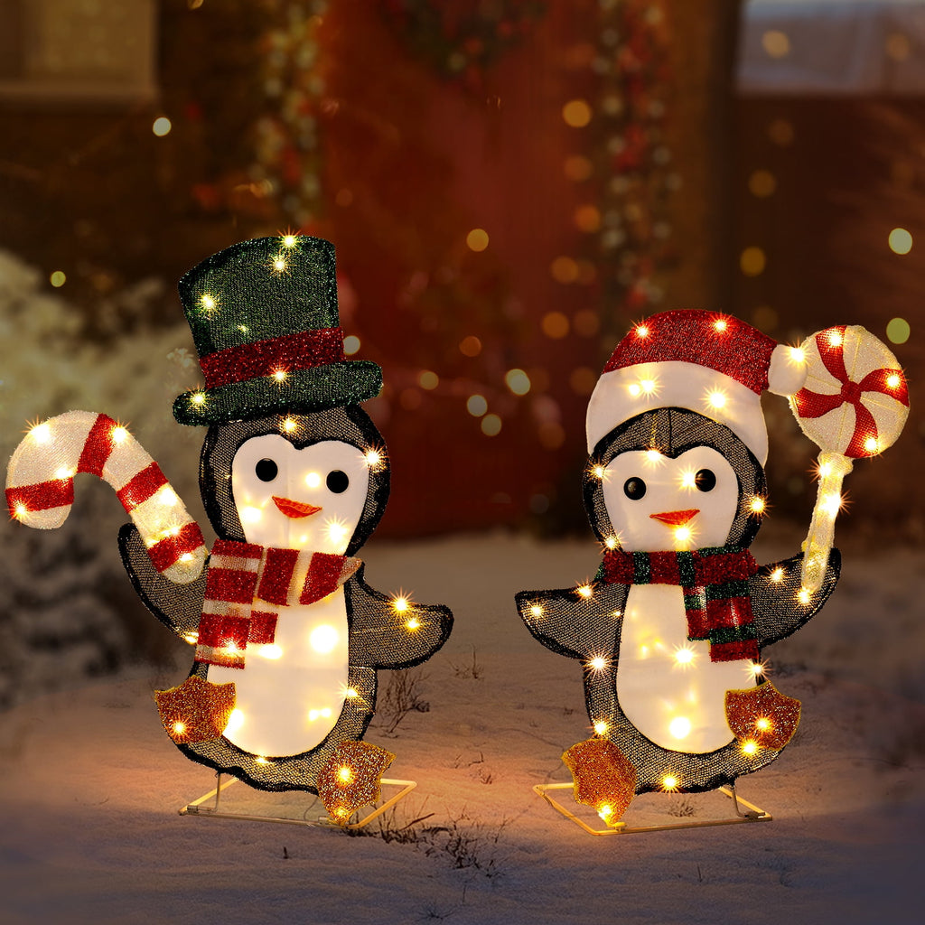 Ktaxon Penguin Christmas Lighted Outdoor Decoration for Holiday Lawn Garden Party