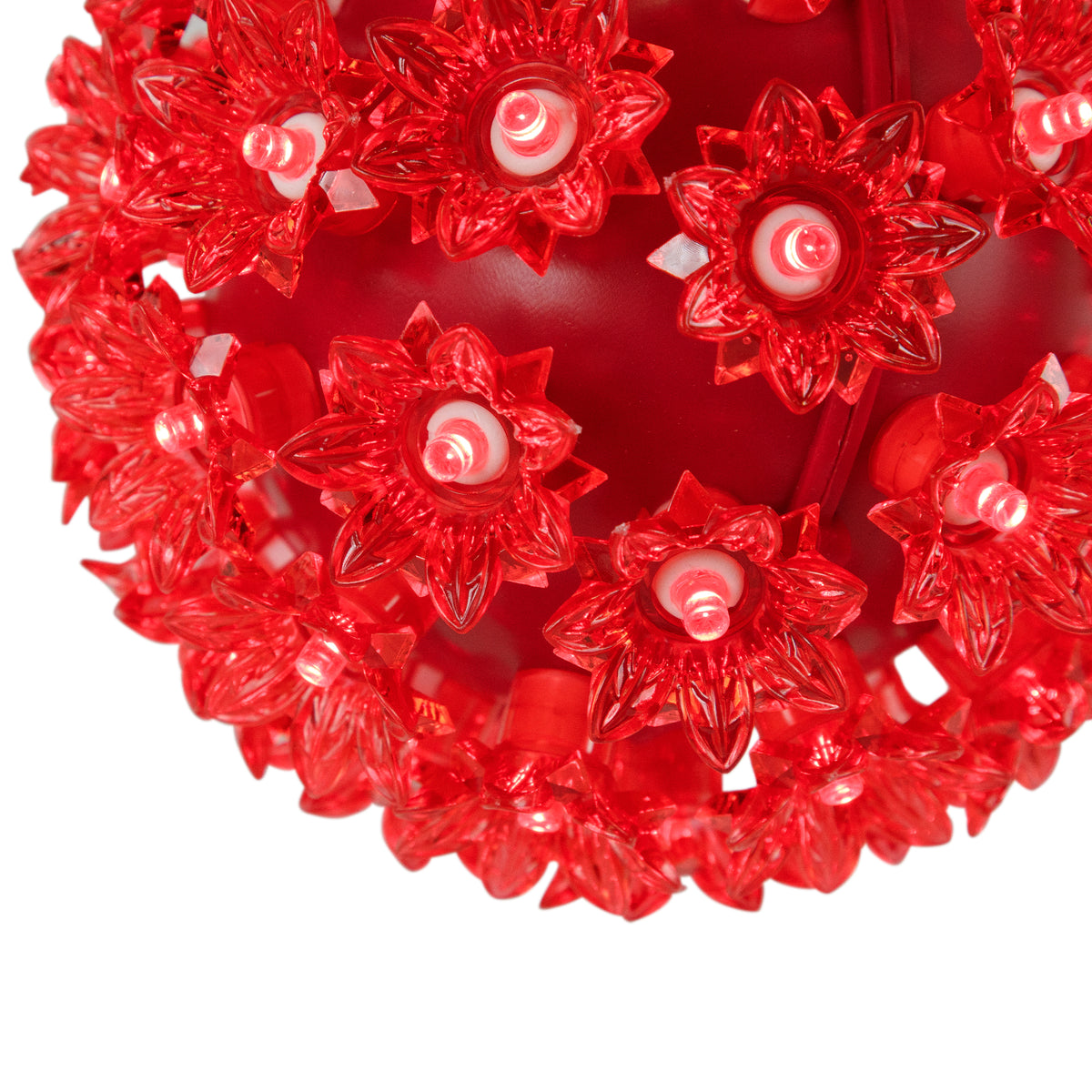 Northlight LED Lighted Hanging Starlight Floral Sphere Outdoor Christmas Decoration- 6" - Red