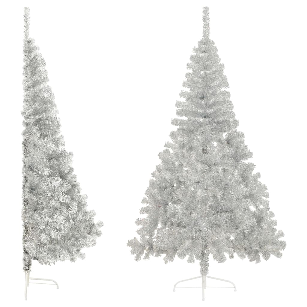 vidaXL Christmas Tree Decoration Artificial Half-Circle Tree with Stand PVC