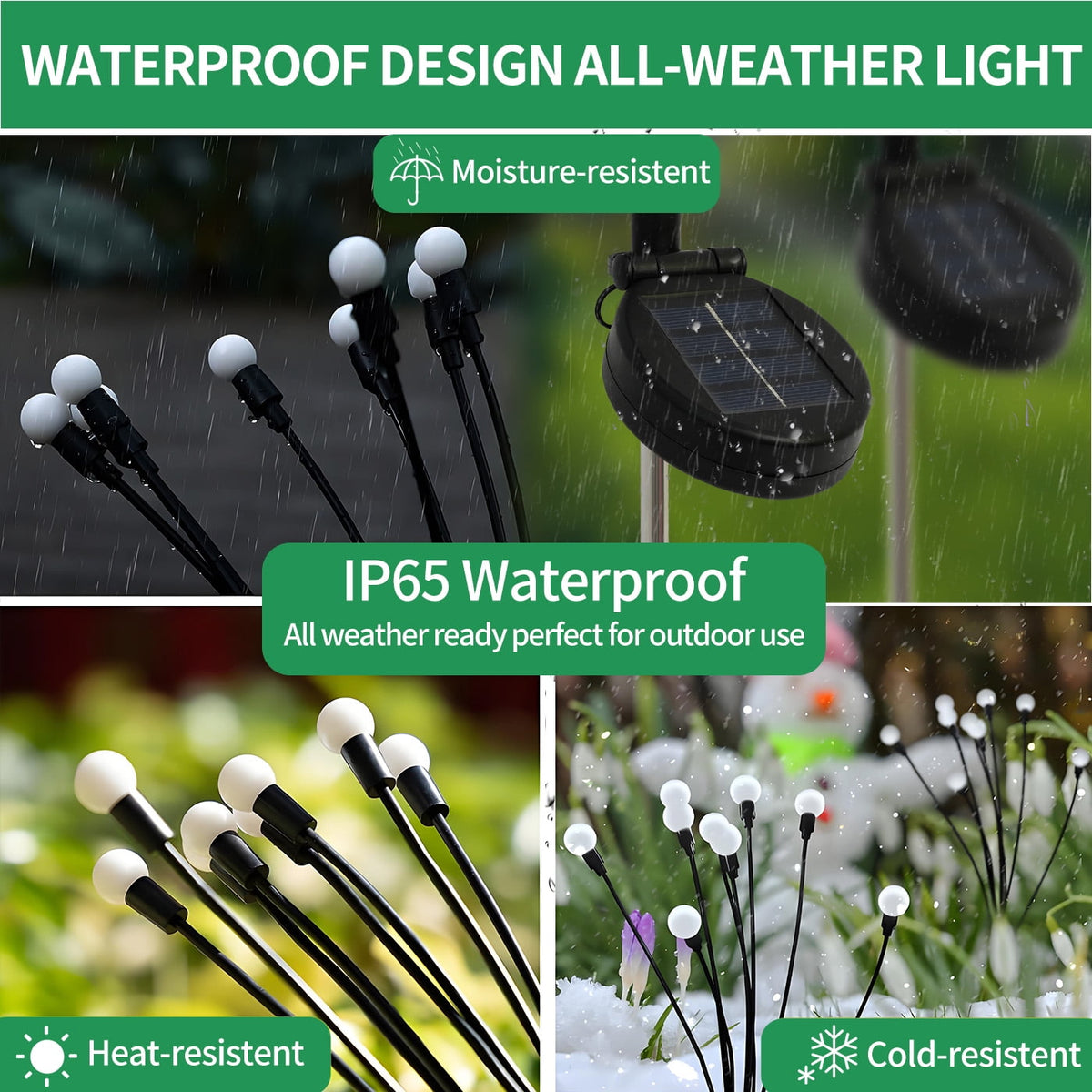 TopZoo Solar Garden Stake Lights, Solar Firefly Lights Outdoor Decorative Waterproof for Outside Backyard Decor, Yard Decor, Garden Decor, Christmas, Warm White Round LED Bulb, 4 Packs