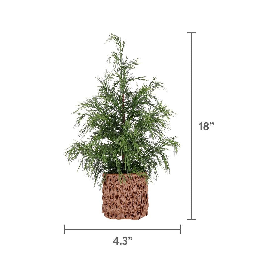 Potted Cypress Artificial Christmas Tree, Green and Brown, 18", by Holiday Time