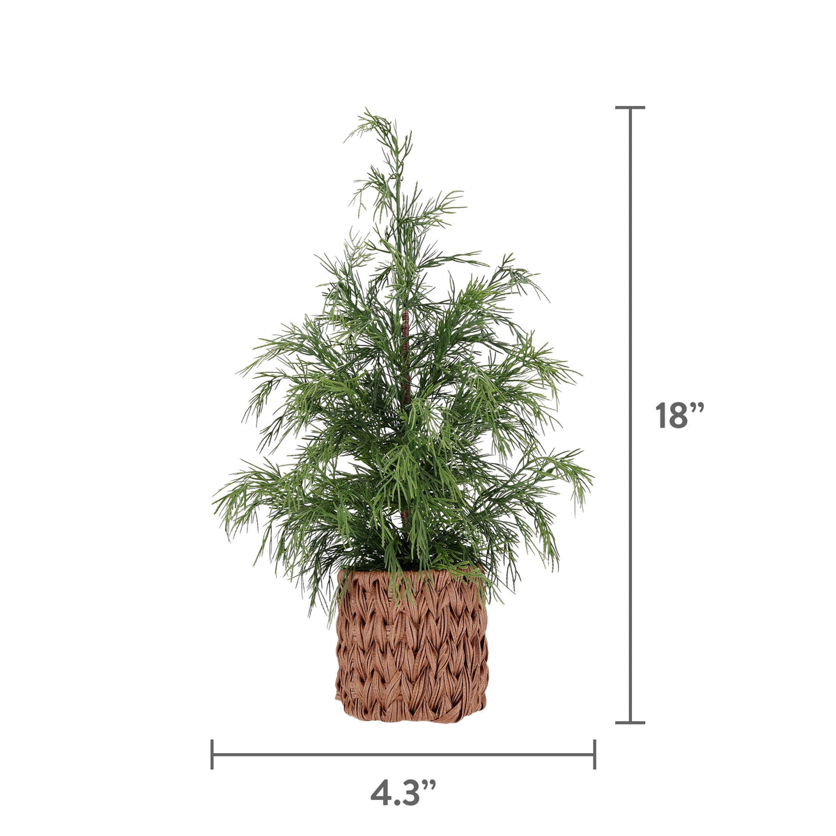 Potted Cypress Artificial Christmas Tree, Green and Brown, 18", by Holiday Time