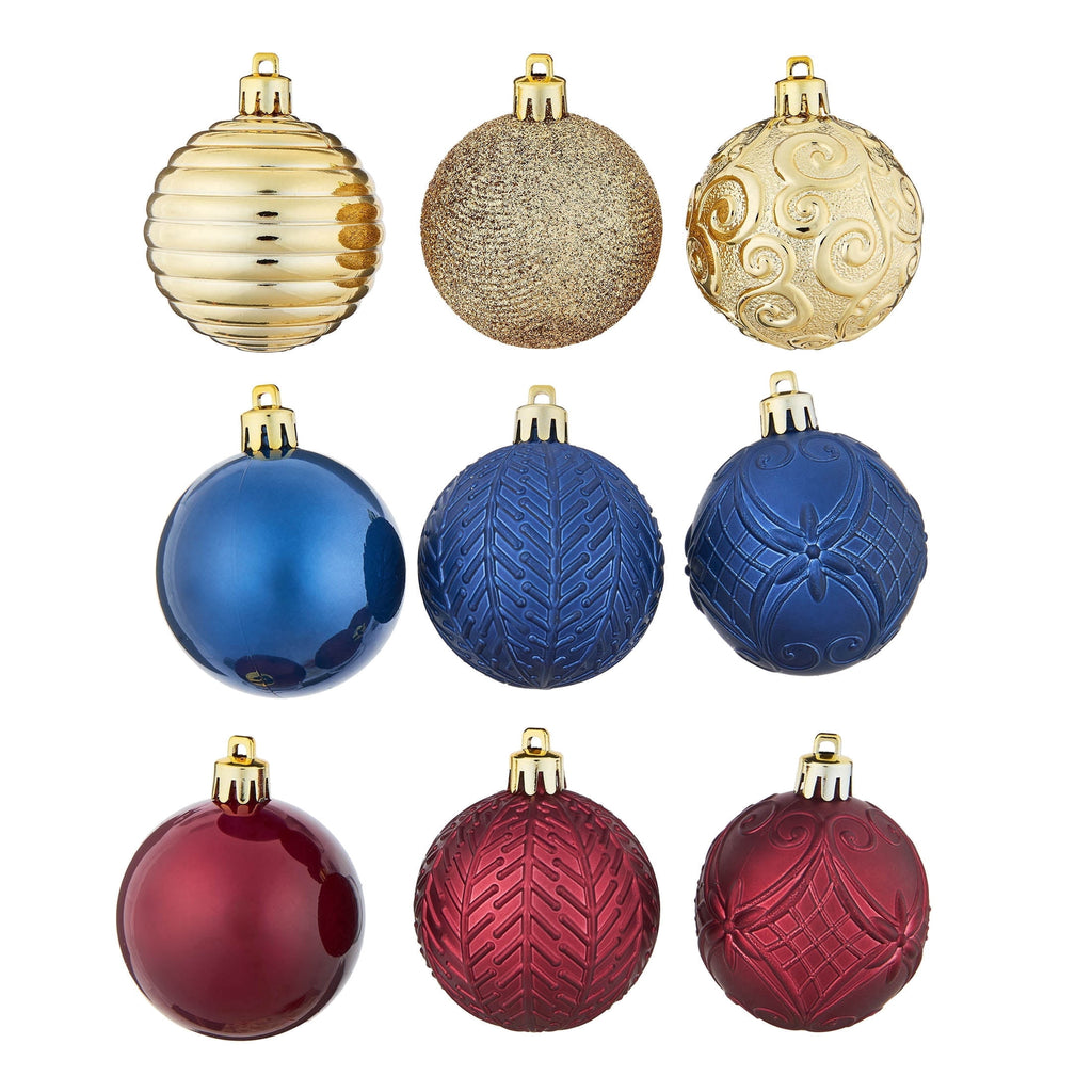 24-Count Red/Green/Gold Ball Shatterproof Christmas Ornaments, 2.8", by Holiday Time