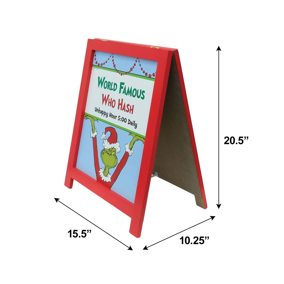 Dr. Seuss The Grinch MDF Bistro Sign – Double‑Sided Christmas Sign, 20 Inch