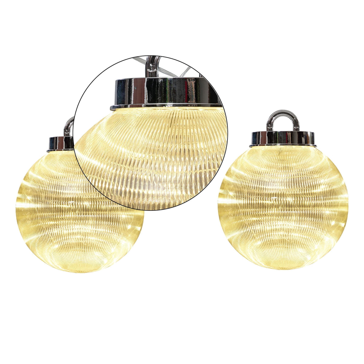Indoor/Outdoor Giant LED Ornament Christmas Lights with 50 LED Lights, Warm White, Set of 2, by Holiday Time