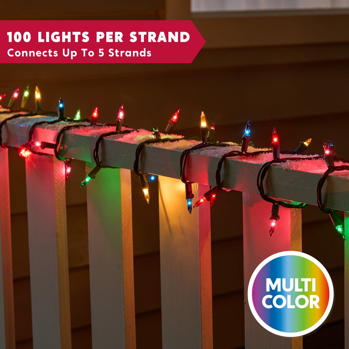 Joyfy Multicolor Christmas Lights,21.4ft 100 Count Multicolor Christmas String Lights,Connectable Green Wire Xmas Tree Lights for Indoor Outdoor Christmas Decorations Holiday Party Decor