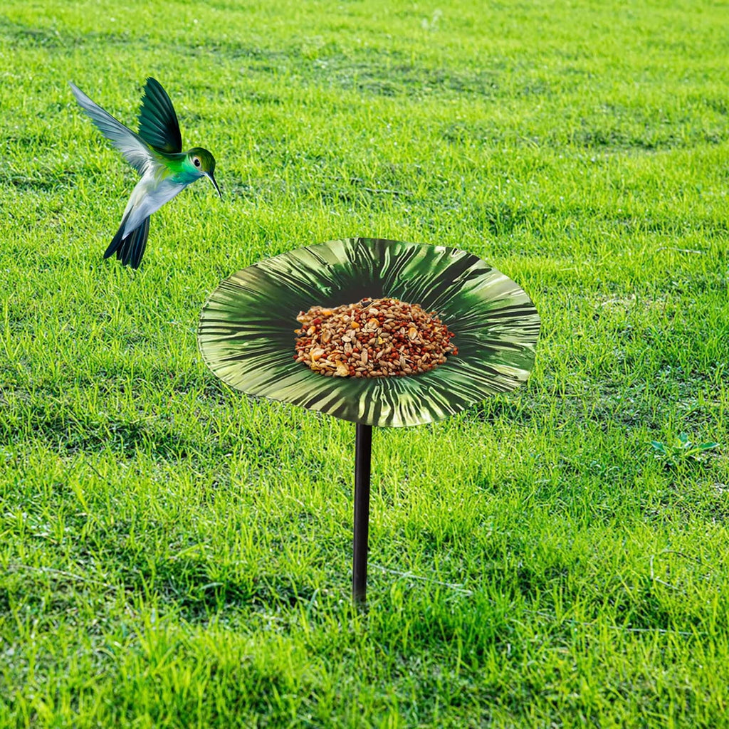 SLYNSHome Hummingbird Baths for outdoors Flowers Shaped Bird Bath Garden Decoration Hummingbird Feeders With Metal Stake for Yard Patio Outside (Hot Pink)