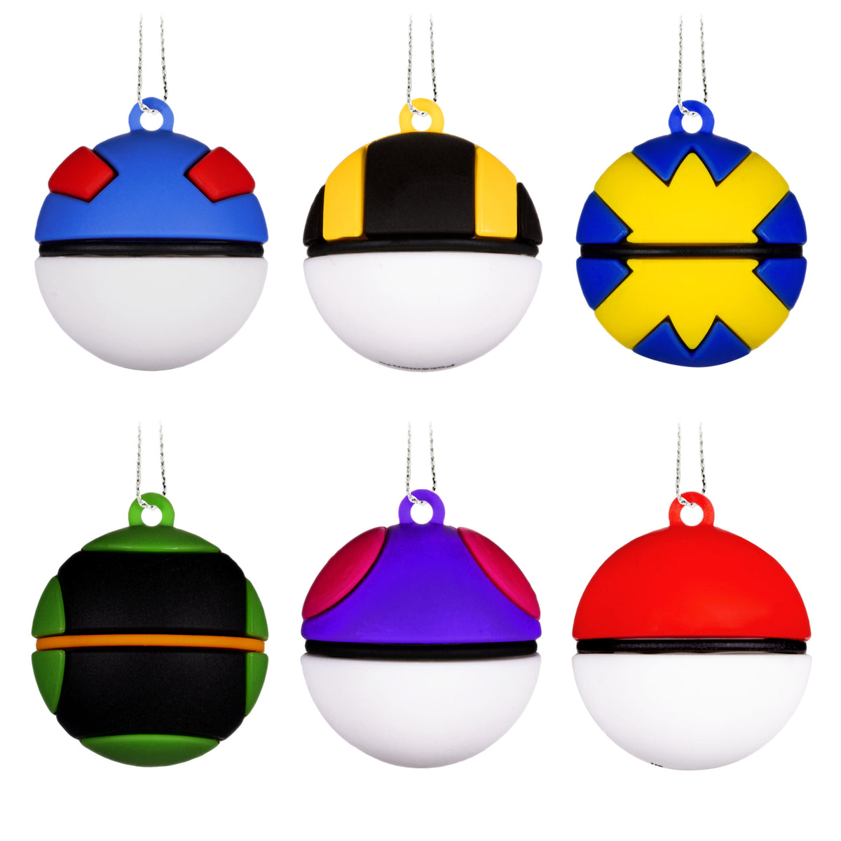 Hallmark Mini Ornaments (Pokémon Poké Ball, Shttrprf), Set of 6, 1 Count