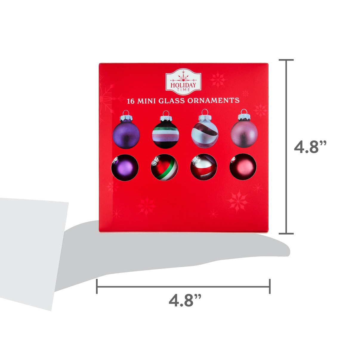 16-Count Multicolor Mini Glass Christmas Ornaments, 1", by Holiday Time