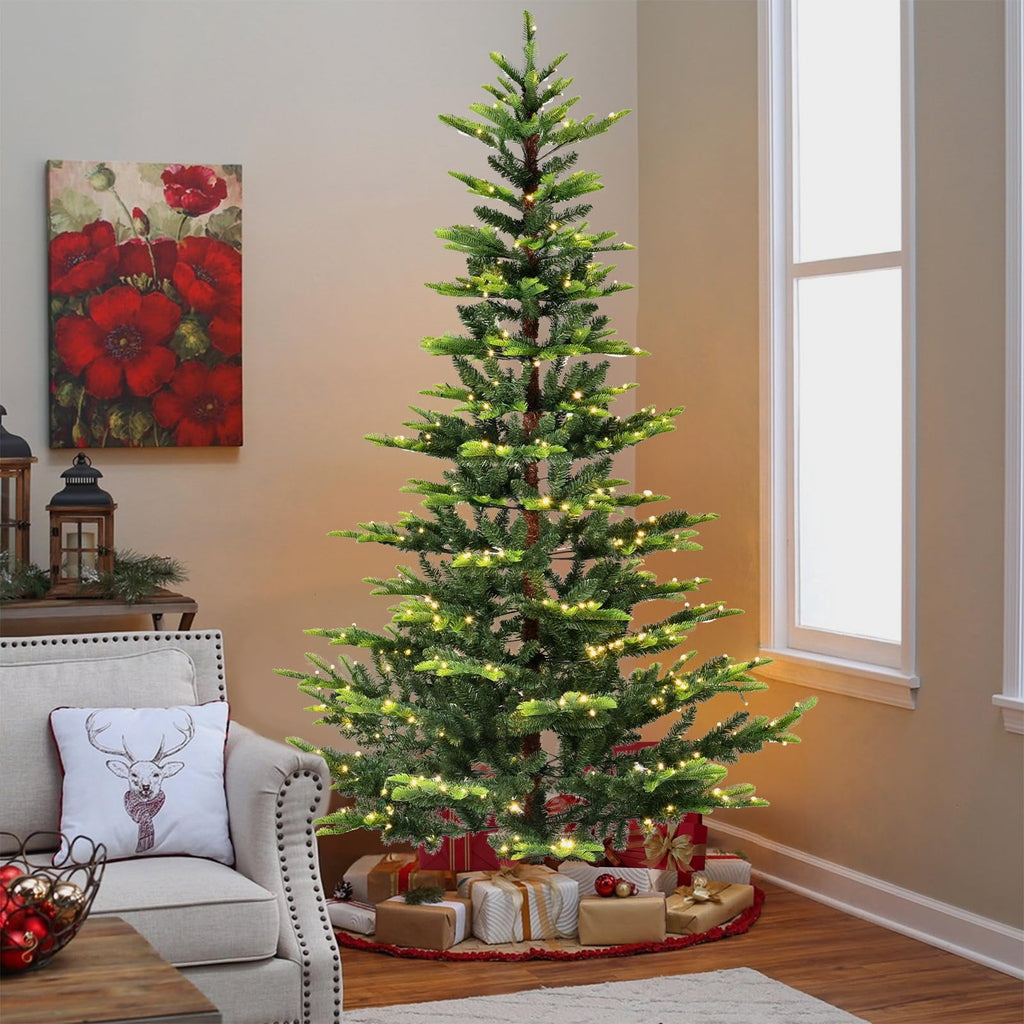 Bringstar 6Ft Prelit Christmas Tree, Premium Artificial Tree with 814 Realistic PE&PVC Mixed Tips, 400 Warm Lights