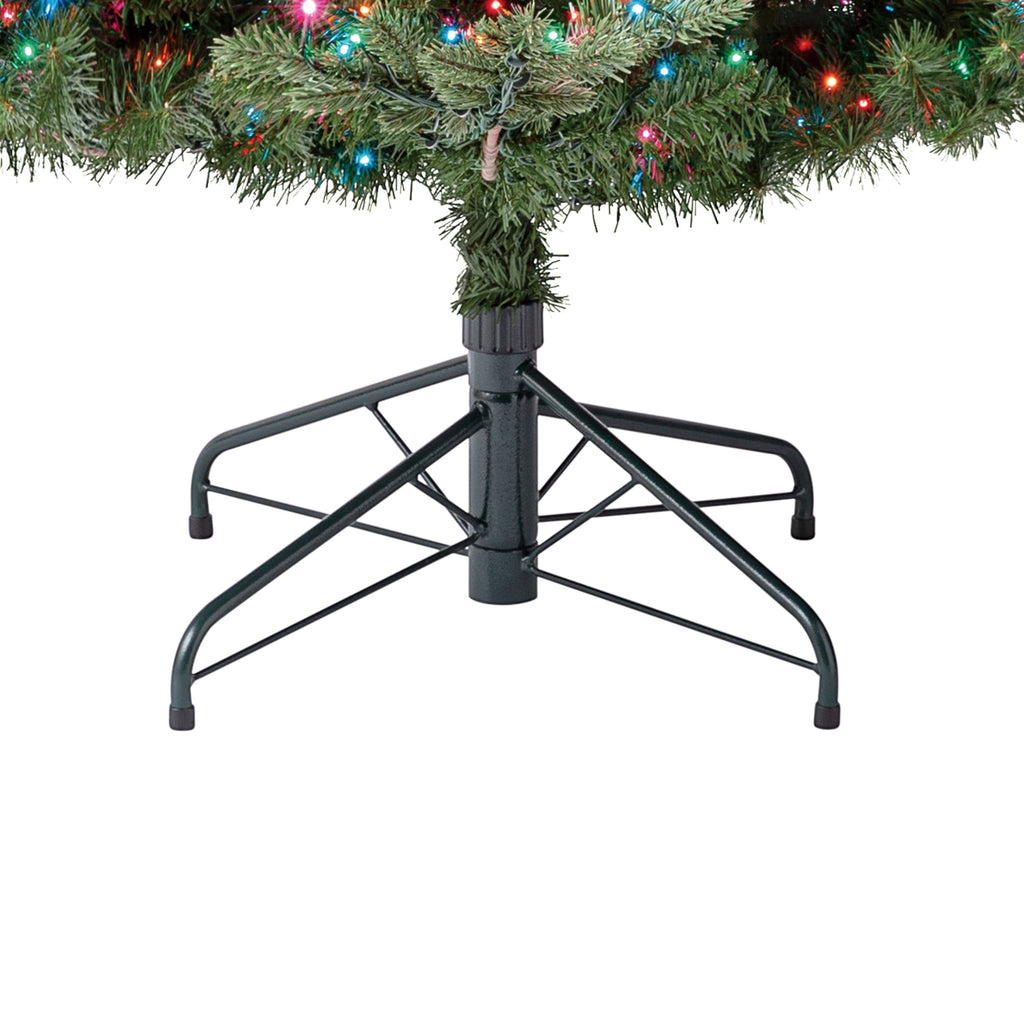 My Texas House 9' Pre-Lit Grand Spruce Green Artificial Christmas Tree with LumaDazzle Color-Changing Twinkle LED Lights, Quick Set, and Stand