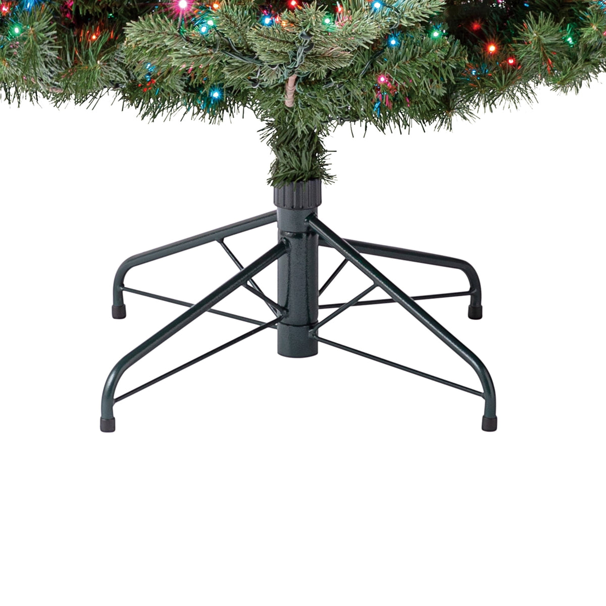 My Texas House 9' Pre-Lit Grand Spruce Green Artificial Christmas Tree with LumaDazzle Color-Changing Twinkle LED Lights, Quick Set, and Stand